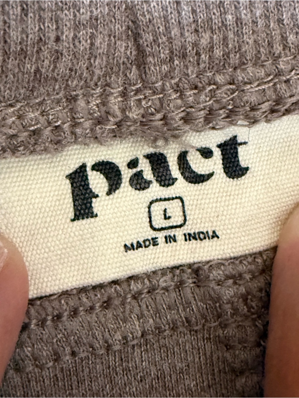 Pact Organic Airplane Tapered Leg Pants Deep Taupe Heather - Large - Picture 3 of 6